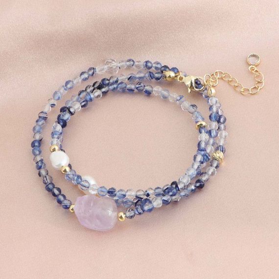 [開運 金運 仕事運 ] 天然石 ブレスレット 4MM ストロベリークォーツ 天然石ブレスレットパワース トーンブレスレッ スアクセサリー 