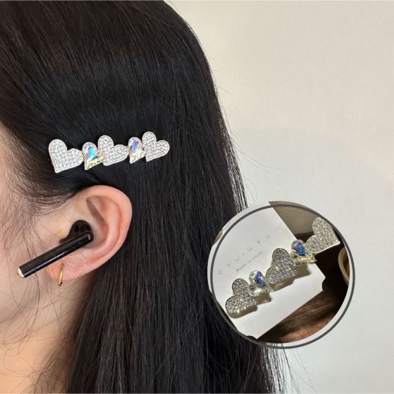 ヘアピン ヘアクリップ ヘアアクセサリー 可愛い 女の子 レディース 髪飾り キラキラ 1個 髪留め 一字型ピン おしゃれ ダッククリップ 高級感 アクセサリー