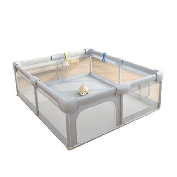 ベビーサークル メッシュ 四角 200cm×180cm 約2畳 通常サイズ ハイタイプ ファスナー扉付き ベビーサークル 組み立て式 洗えるカバー 赤ちゃん お昼寝 安全 柵 セーフティーグッズ