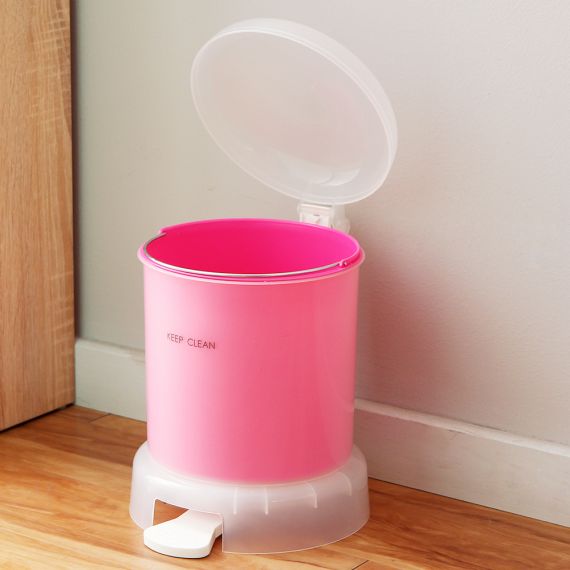 ゴミ箱 丸型ゴミ箱 タイ製 4L PPマッシュルーム蓋付き ペダルペール 踏み式ゴミ箱