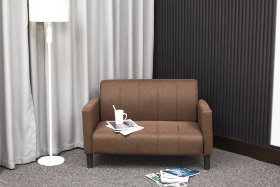 二人掛けソファ、ファブリックソファ、脚外しローソファ