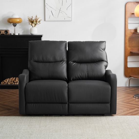 リクライニングチェア リクライニングソファ 2人掛け 電動 リクライニング オットマン一体型 パーソナルチェアー 電動ソファ 耐圧分散 リクライニングチェア 一人暮らし 二人掛け【ブラック】